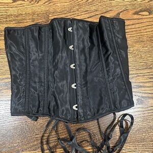 Women's Satin Underbust Corset Bustier Waist Training Cincher Plus Size Corsets